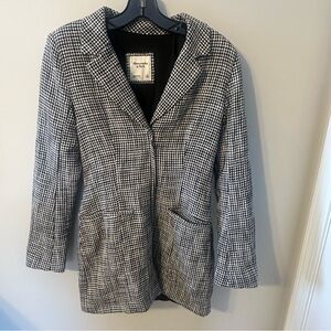 Abercrombie & Fitch Black and White Checkered Blazer